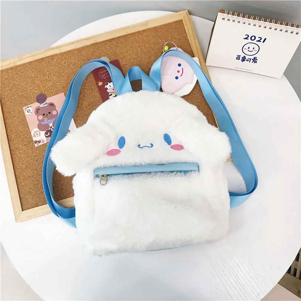 

Sanrio Cinnamoroll Plush Backpack Cute Cartoon White Dog Plush Shoulder Bags Soft Stuffed School Bag Kids Girl Birthday Gifts