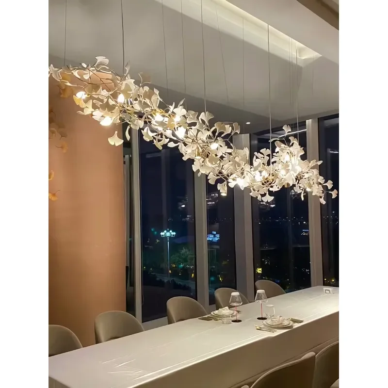 Contemporary Ceramic Leaf Chandelier Wedding Flower Style Indoor Hanging Fixture for Restaurant Hotel Home