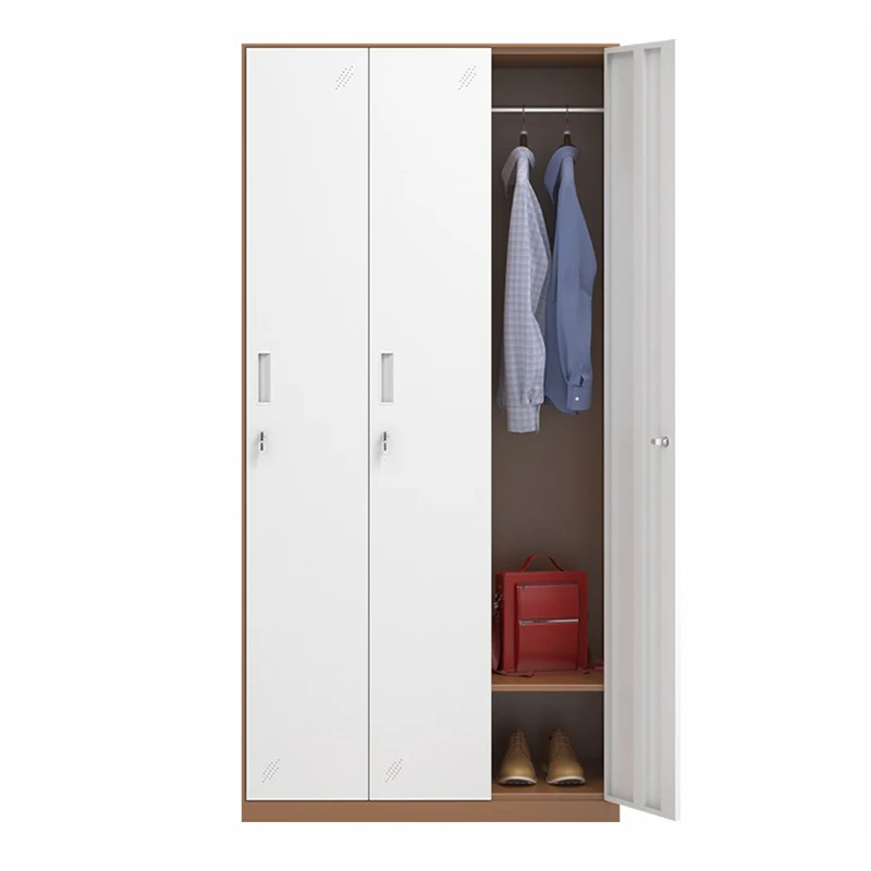 خزانة ملابس معدنية من الفولاذ بثلاثة أبواب لغرفة النوم والمدرسة أو خزانة ملفات المكتب لتنظيم الملابس لغرفة المعيشة #5
