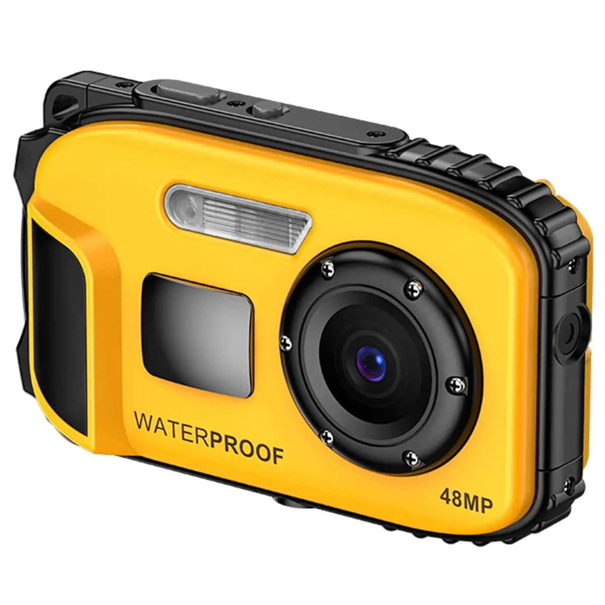 

Водонепроницаемая цифровая камера 1080P, видеокамера 48 МП с 2,4-дюймовым IPS-экраном, глубоким IP68 5 м, 4-кратным зумом
