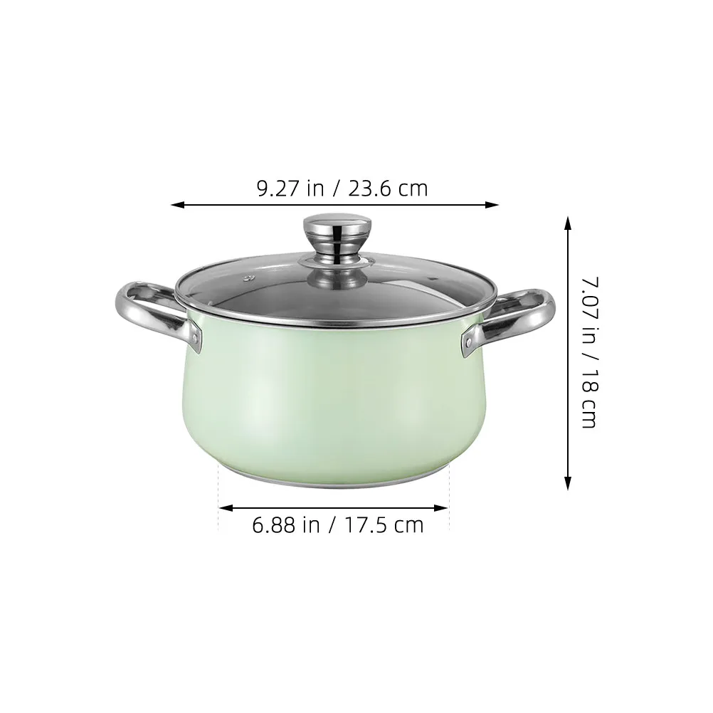 Stainless Steel Stockpot Double Handles Large Capacity Soup Pot Lid Easy Clean Multi-Use Cooking Pot Kitchen Supplies