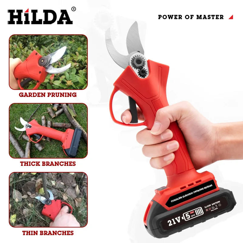 Hilda lithium cordless electric pruning shears plug-in branches cut thick branches cut electric scissors, garden tools