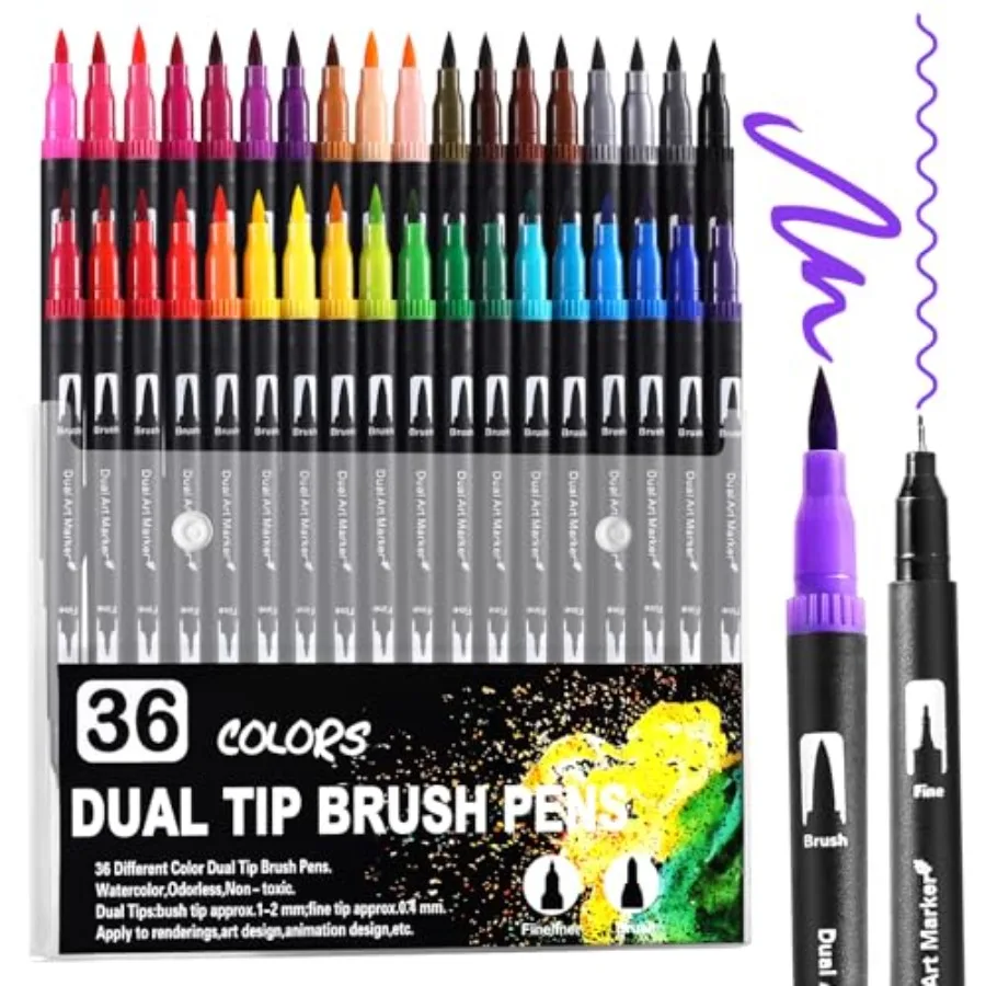 Dual Tip Watercolor Markers for Adult Coloring