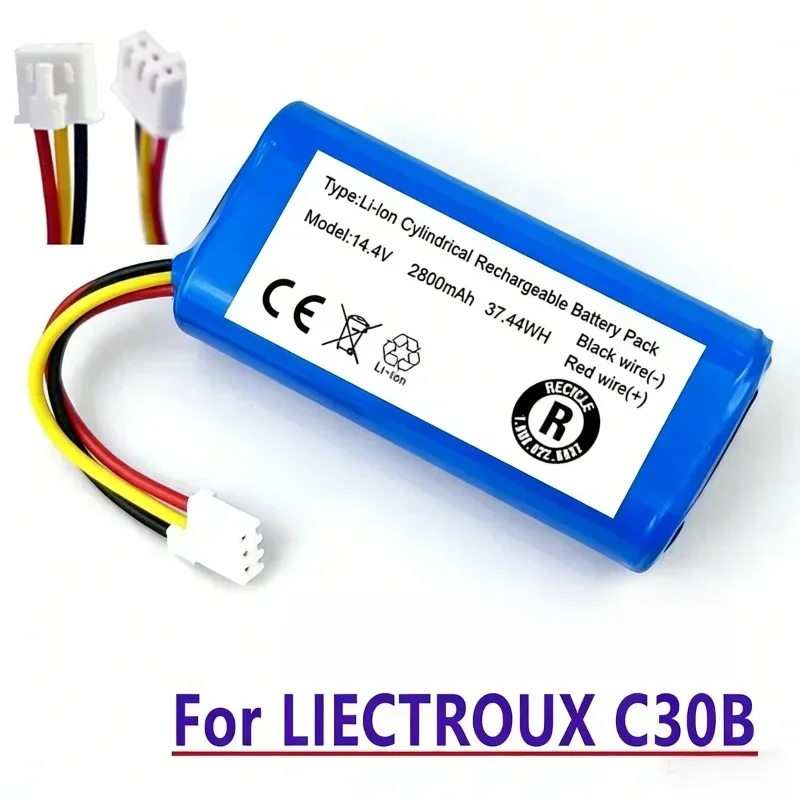 High Capacity 14.4V 2800mAh Lithium Battery for Lirctroux C30B Robot Vacuum Cleaner Perfect Replacement Home Cleaning Part