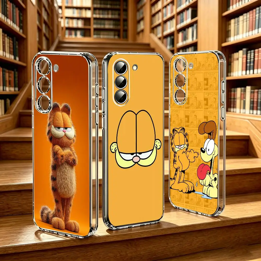 animal-GrumpyOrange  Phone Case for Samsung Galaxy A55 A06 A16 A26 A36 A56 A25 A35 A15 A54 A34Transparent Back Cover