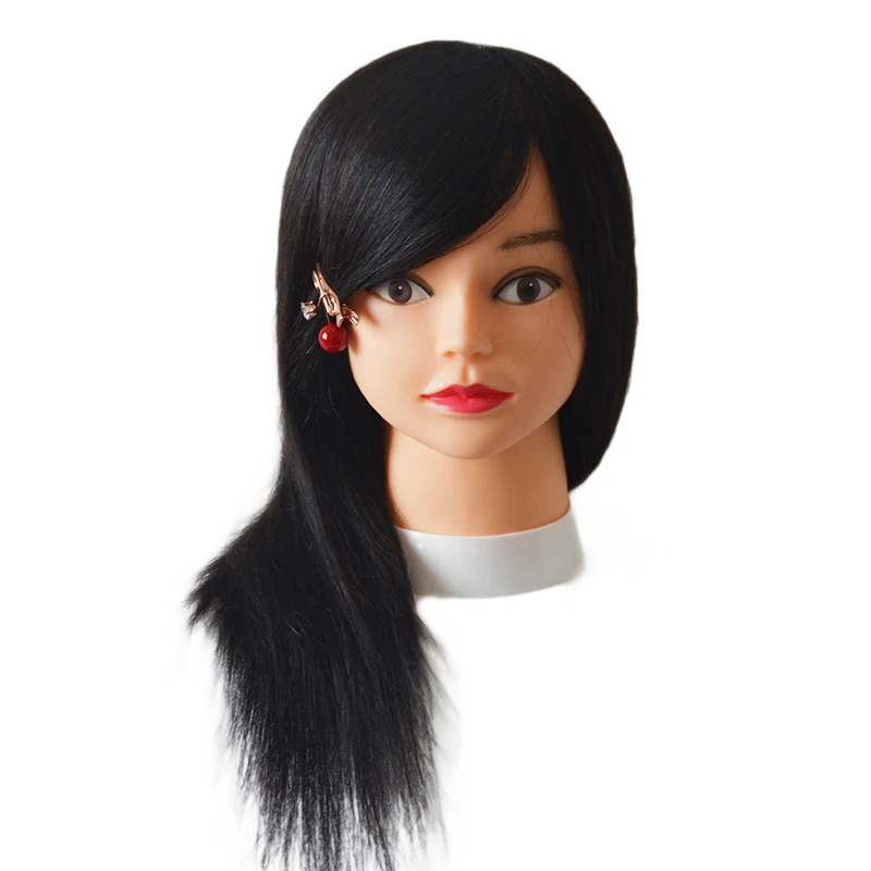 

Mannequin Head With Human Hair For Learner Hairdressers Practice Paint Dye Bleach Curl Iron Braid Cut Hair Good Doll Head