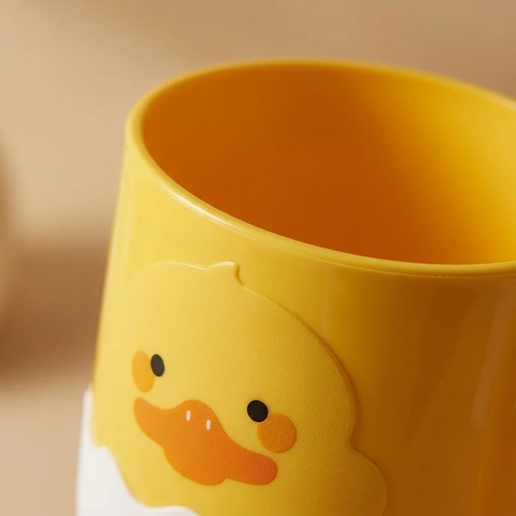 Kids Duck Mouthwash Cup Cute Cartoon Toothbrush Cup Baby Plastic Rinse Cup Student Bathroom Daily Drinking Cup
