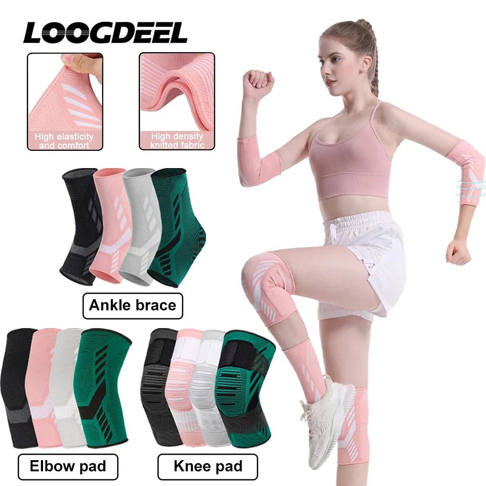 1 قطعة الرياضة نيباد الكوع ضغط مطاطا دعم اللياقة البدنية والعتاد تشغيل كرة السلة الكرة الطائرة الكاحل هدفين حامي ضمادة