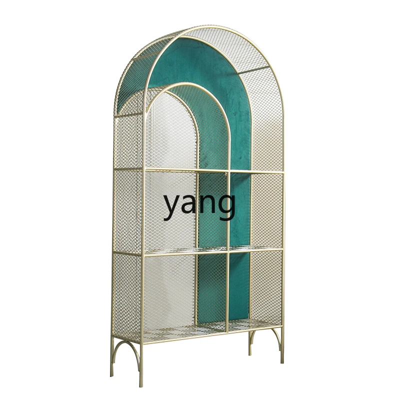 

Yjq B & B Arch Bookcase Display Cabinet Simple Small Apartment Storage Bookshelf Iron Art