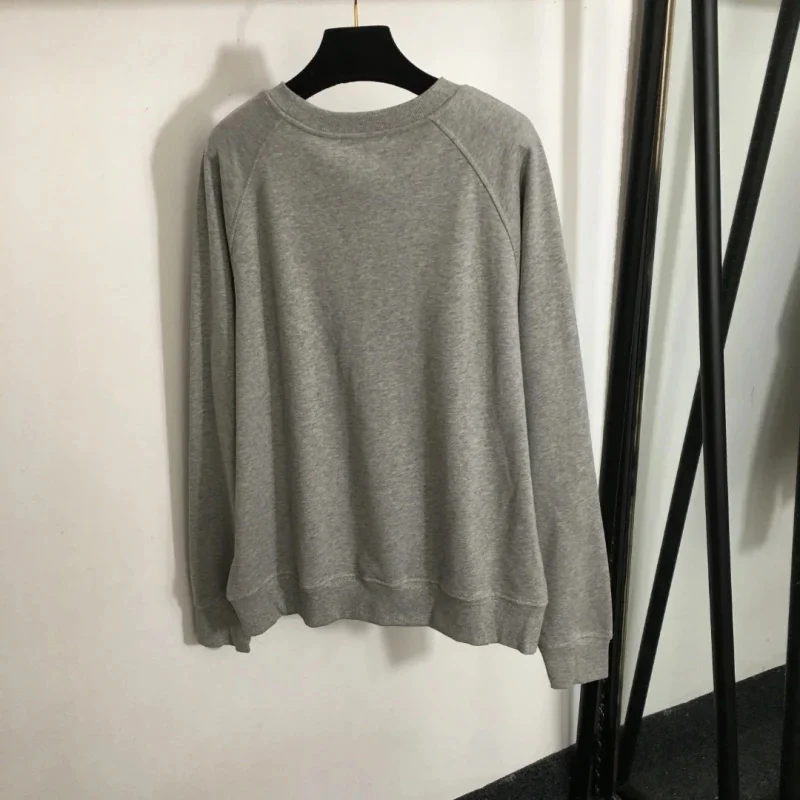 

Autumn Women's Fashion Simple Metal Decoration Solid Color Round Neck Pullover Long Sleeve Hoodie Top 33-0120