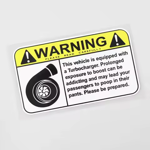 Car Sticker Funny Warning Sign Turbo Boost Decal PVC 15.2CM&times;8.6CM