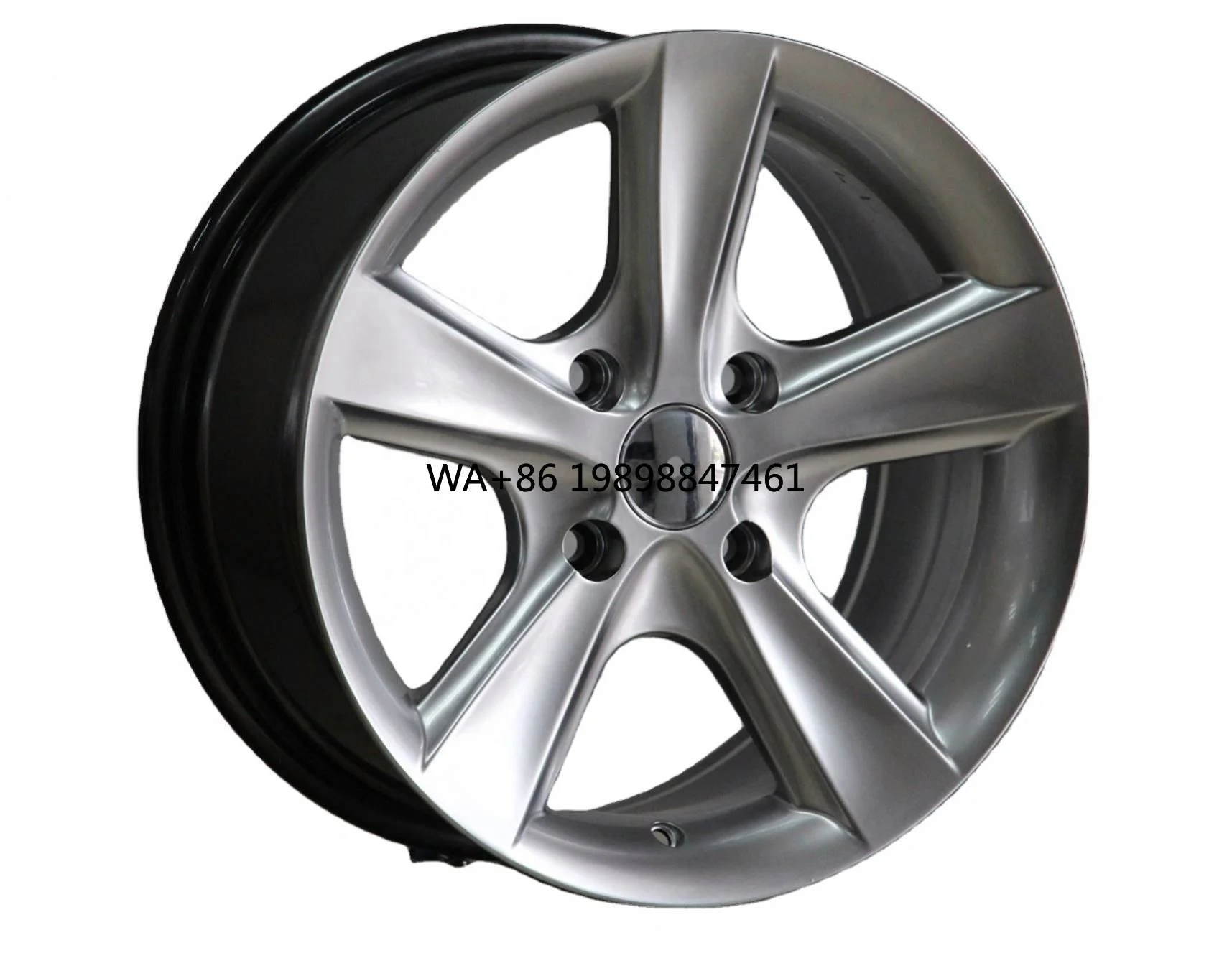 New 4 Holes 13-14 Inch Alloy Silver Five Spoke Car Rims Wheels 100mm PCD 30mm ET Universal Fit
