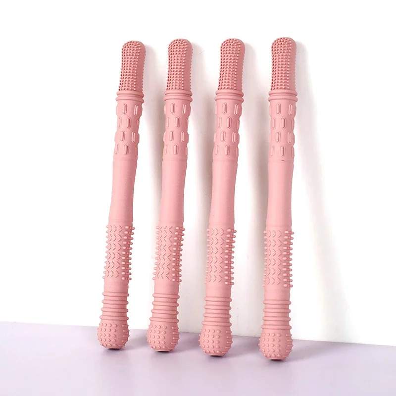 Straw Teether Children's Toy Soft Silicone Hollow Molar Stick Newborn Teething Tube Molar Toy Gift