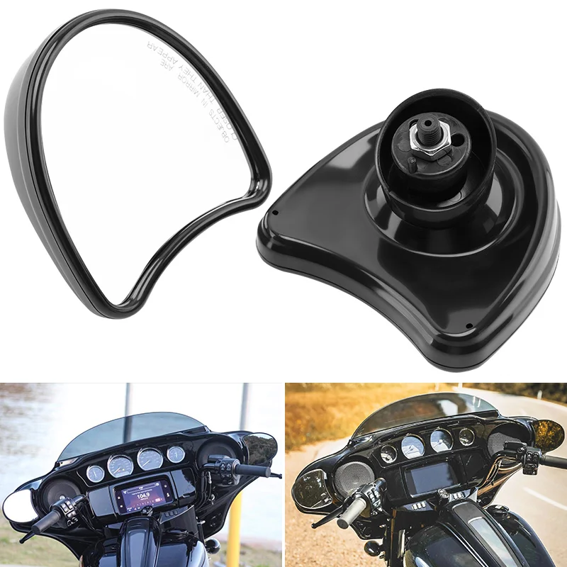 Espelhos de montagem de carenagem para motocicleta, preto, batwing, para harley touring electra street glide 2014-up, espelho retrovisor lateral