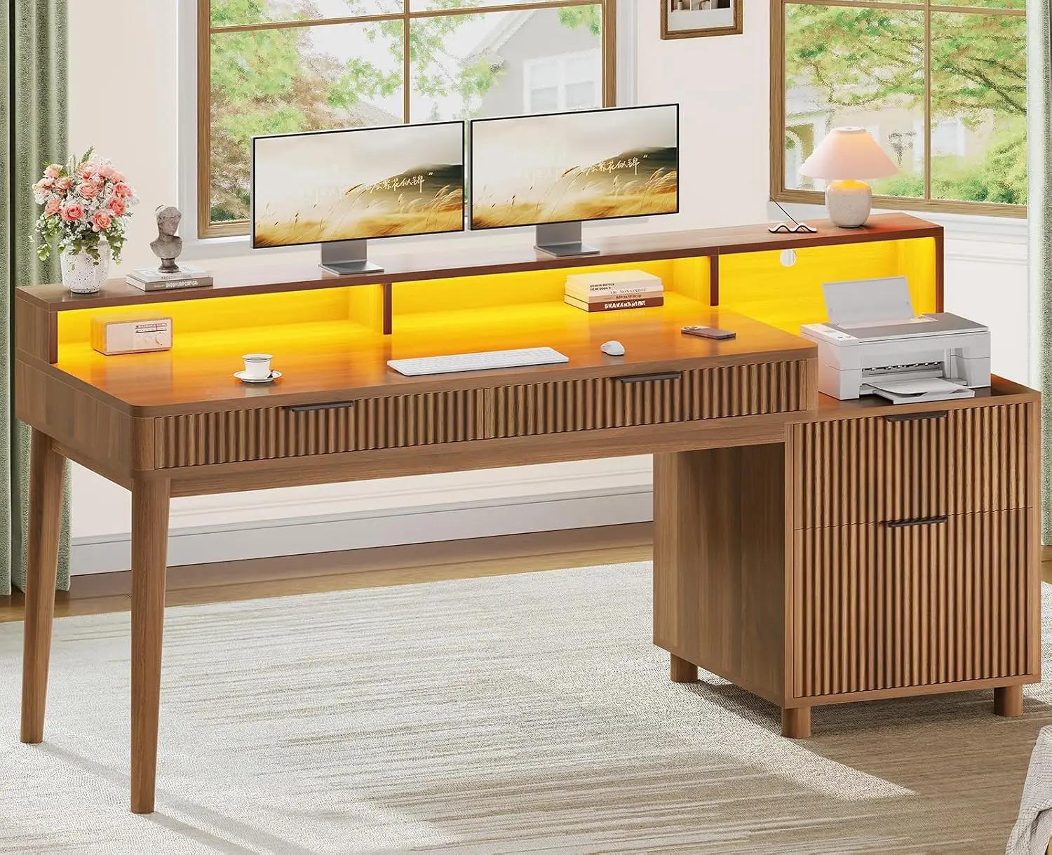 Modern Desk 4 Drawers 59
