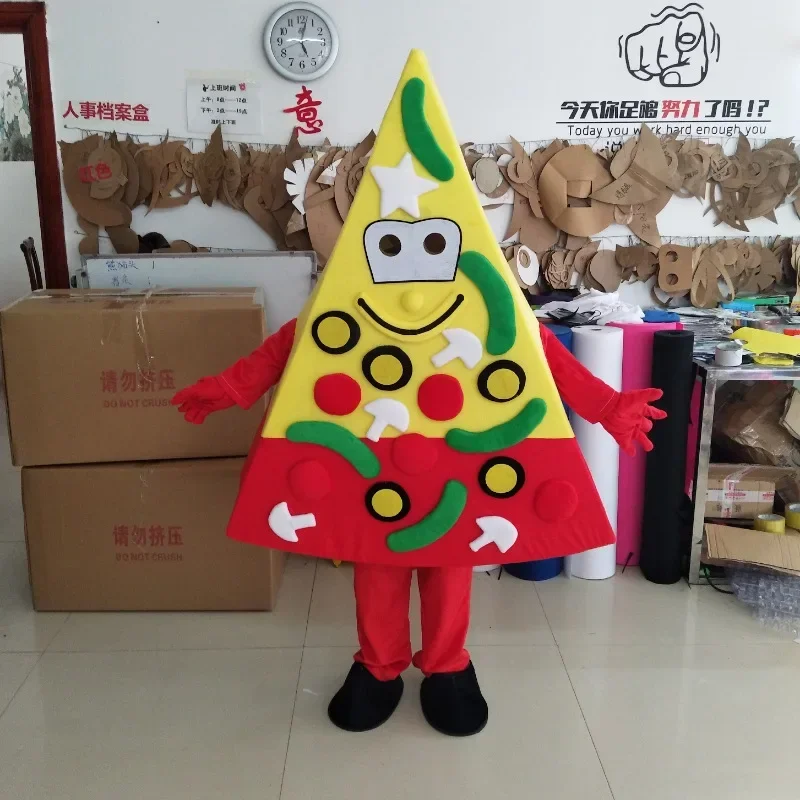 A Fruit Pizza Mascot Cartoon Hamburger Doll Costumes Walking Performances Advertising Suitable for Various Holiday Parties