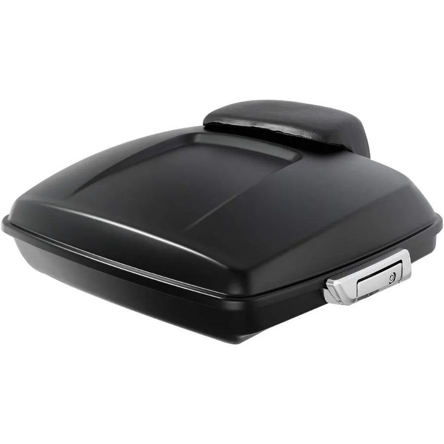 

Motorcycle 5.5 Matte Black Razor Trunk Luggage with Passenger Backrest Pad for Harley Touring Road King Street Glide Road Glide