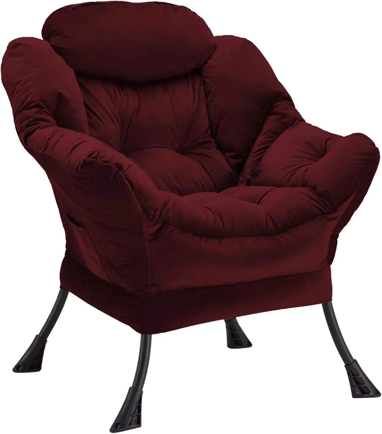 

Lazy Chair Thick Padded, Accent Chair Velvet Upholstered with Wide Seat,Stable Metal Frame and Non-Slip Pad,Modern Sofa Armchair