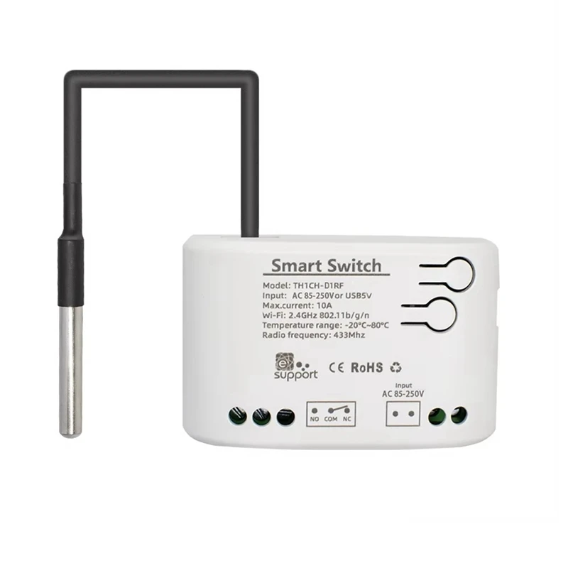 Ewelink APP WIFI Smart Temperature Switch 10A Monitoring Thermostat 1CH Wifi Relay Module