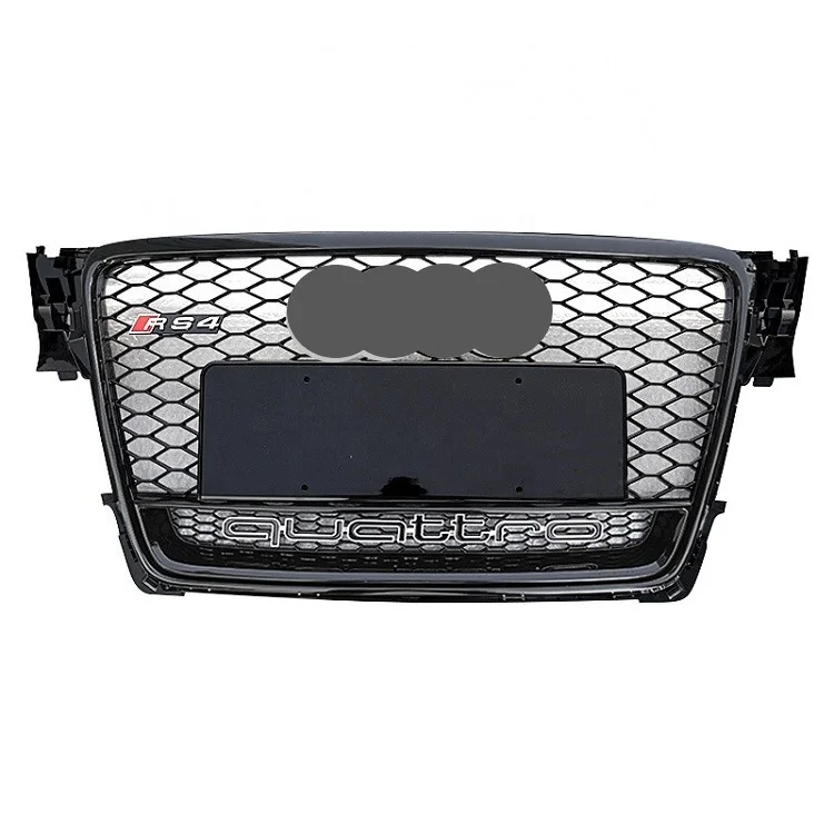 Body Parts Radiator Grille 2008-2012 For Audi A4 B8 Upgrade Audi RS4 Black Honeycomb Front Grill