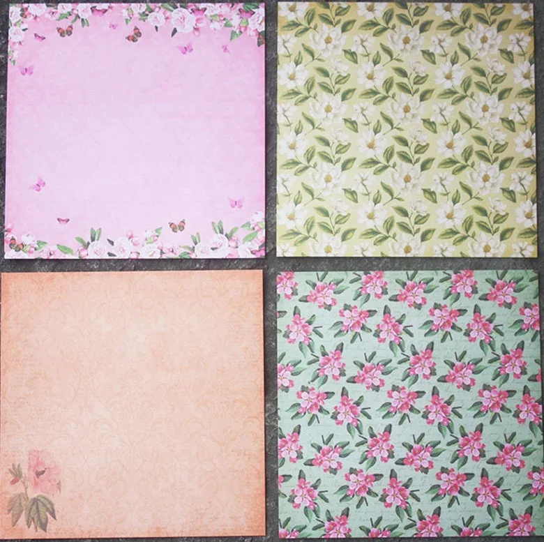 24 Sheets Craft Paper Pads Cutting Dies Art Background Origami Scrapbooking Card Making