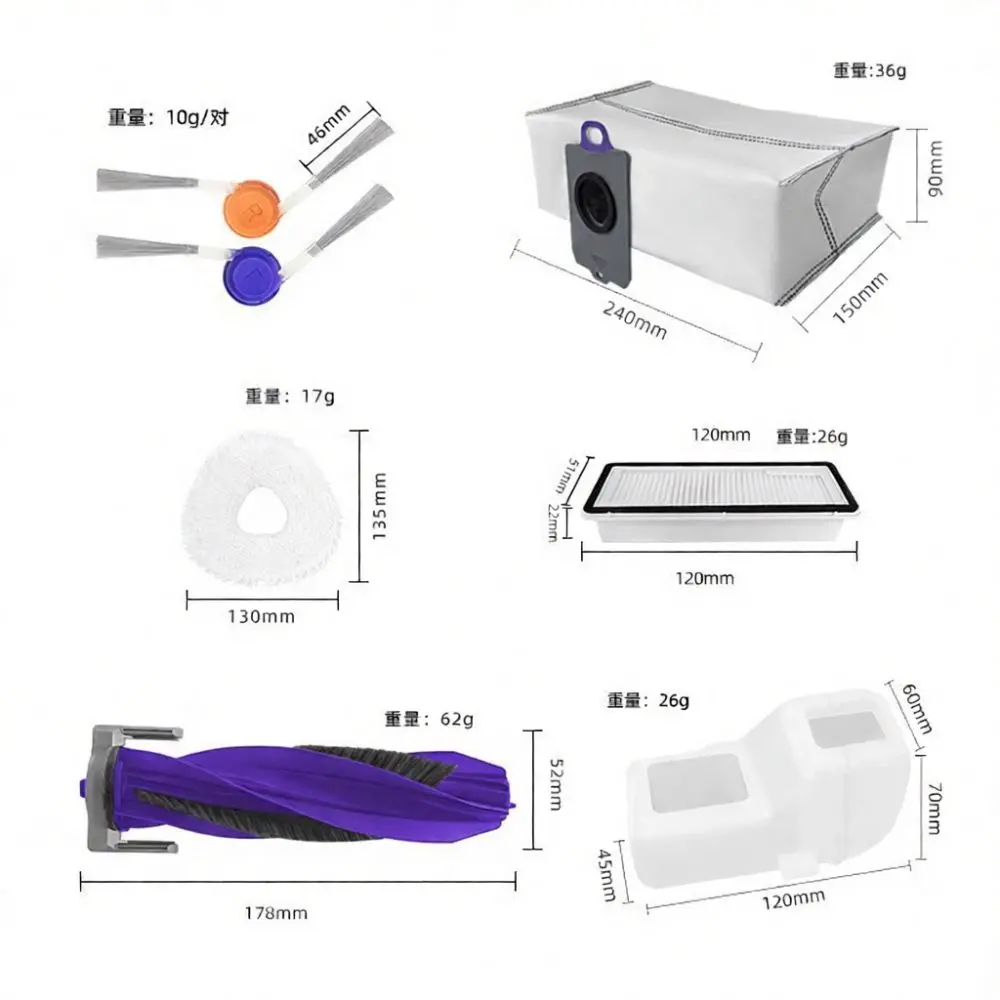 Compatible Accessories For Narwal Freo Z10 Xiaoyao 001MAX Robot Vacuum Cleaner Roller Side Brush Filter Replacement Parts Kit