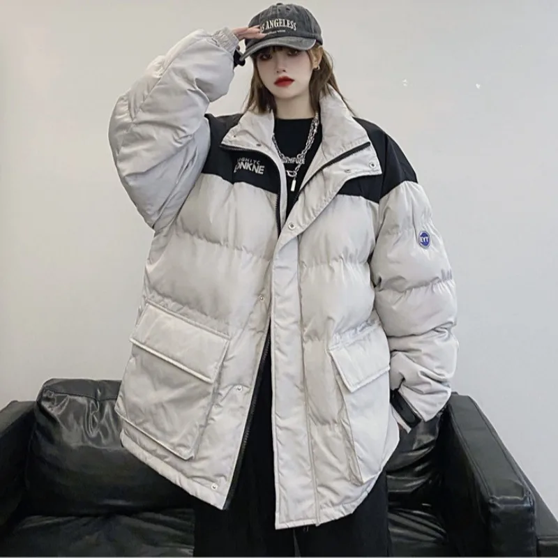 Autumn Winter Loose Jacket Short Coat Women Overcoat Solid Cotton-padded Clothes Female Parka Outerwear