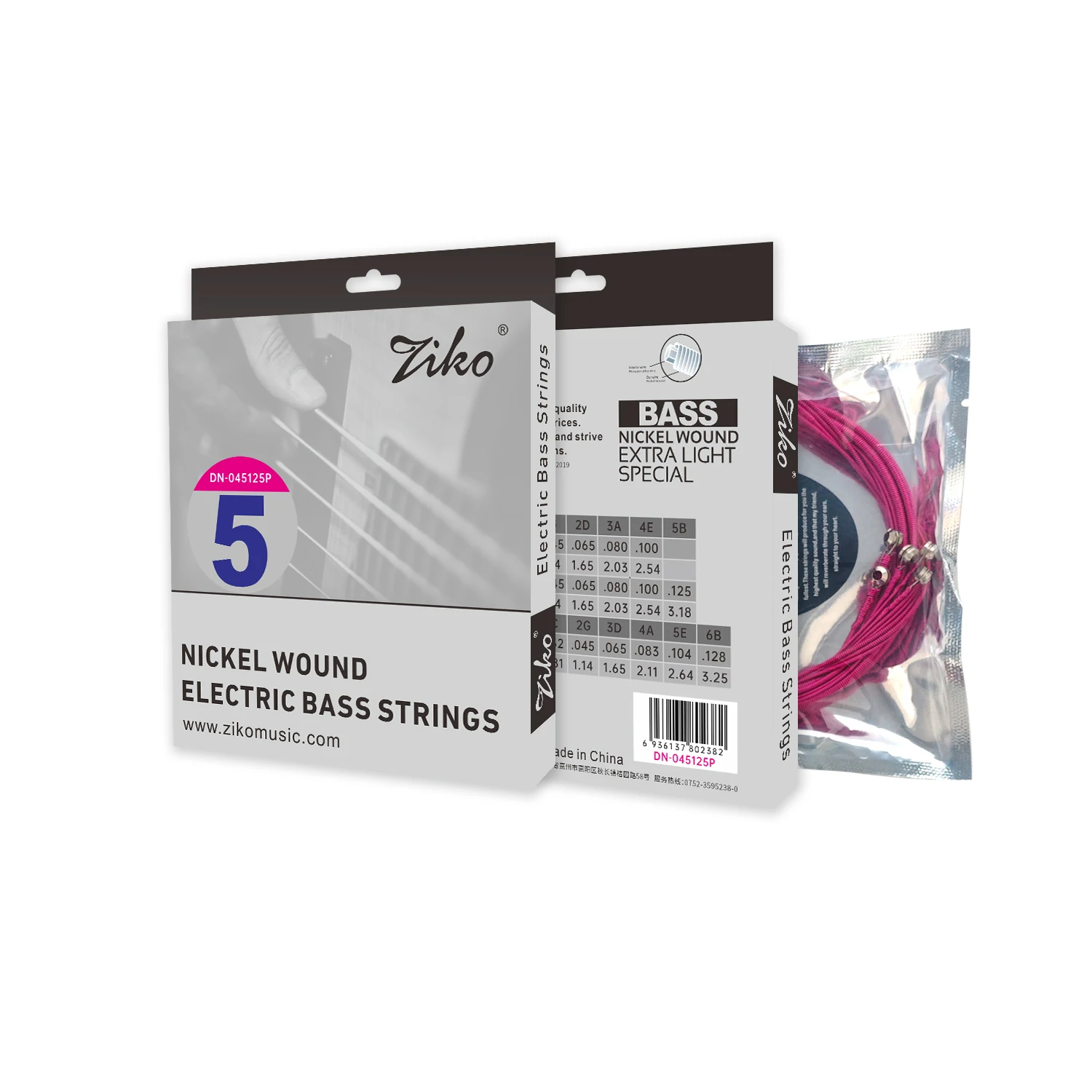 ZIKO 4-Saiten 5-Saiten 6-Saiten E-Bass-Saiten Superleicht Langlebig Großhandel Musikinstrumente Zubehör – Detail 9