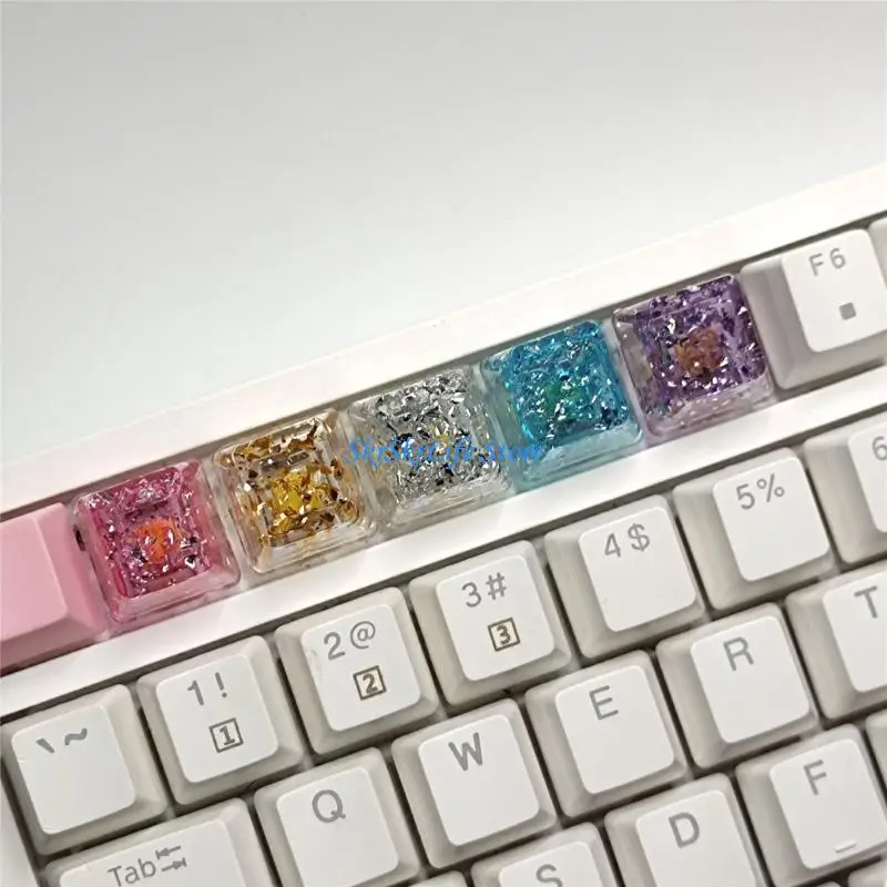 E65E Foil Design Keycaps for Mechanical Keyboards OEM Profile R4S Translucents Resins
