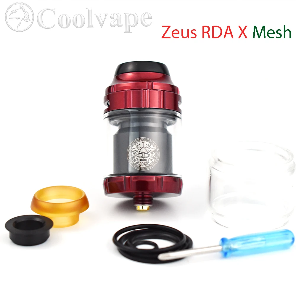 Zeus RTA Atomizer 25mm with Mesh Style Deck, 3.5ml/4.5ml Capacity, 316 Stainless Steel Vape Tank