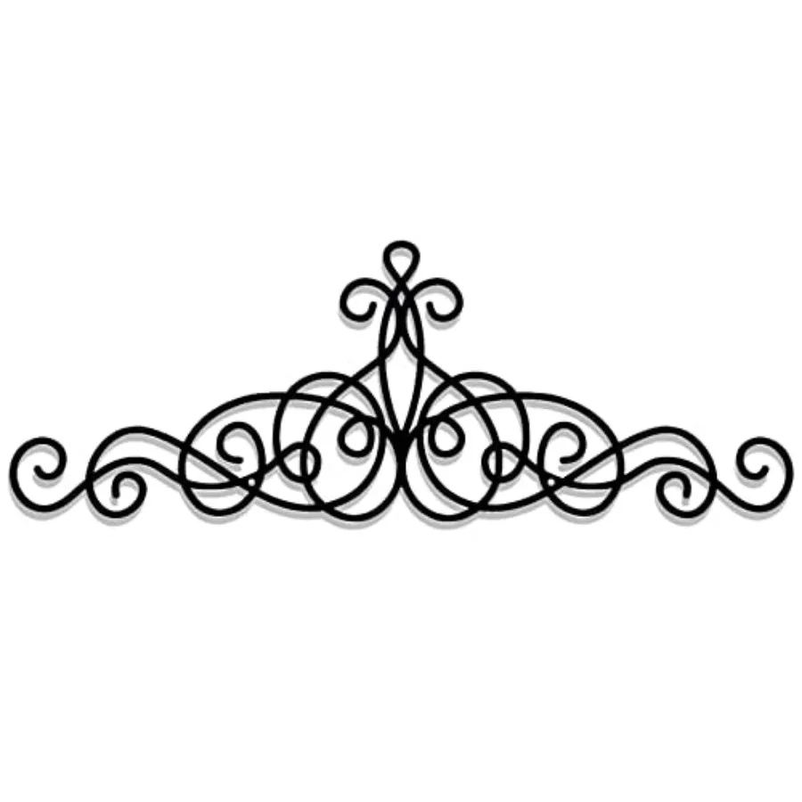 15.7 x 5.5 Inch Rustic Metal Scroll Wall Art Decor Black Wrought Iron Wall Decor for Home Living Room Bedroom Doorway Over Bed/
