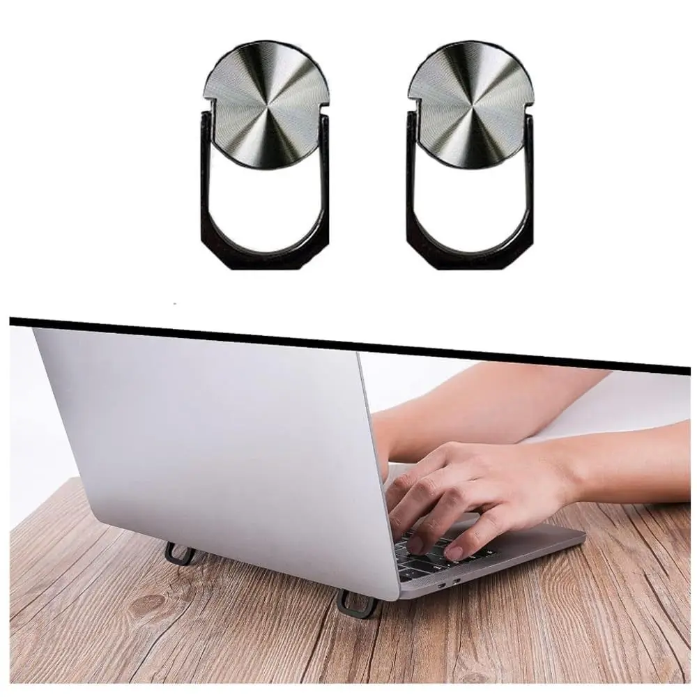 1 Pair Alloy Laptop Stand Aluminium Alloy Foldable Notebook Bracket Non-slip Invisible Laptop Support Holder