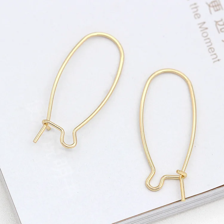 10 PCS 14K Gold Plated Hook Earring Loop Hoops Ear Wire Hook For Jewelry Making DIY Earrings Settings Base Accessories Supplies