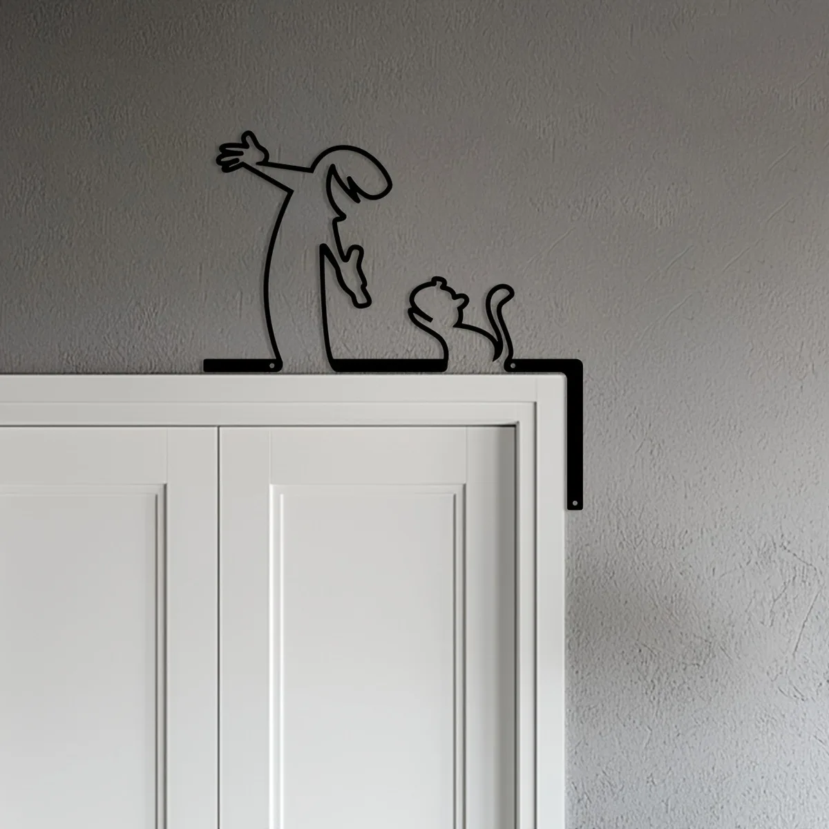 

Cute Matchstick Man Door Corner Decoration Iron Wall Decoration Home Interior Decoration Metal Crafts