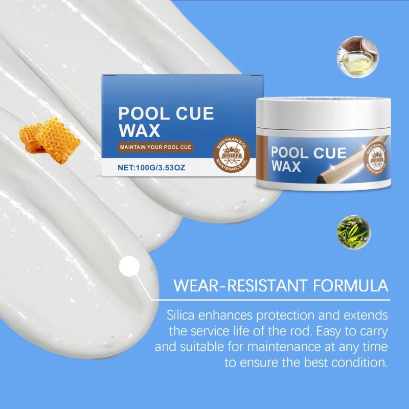 Pool Care Wax Pool Cue Polishing Wax Pool Cue Polishing Wax 100g Multipurpose Snooker Cue Wax Cue Maintenance Wax