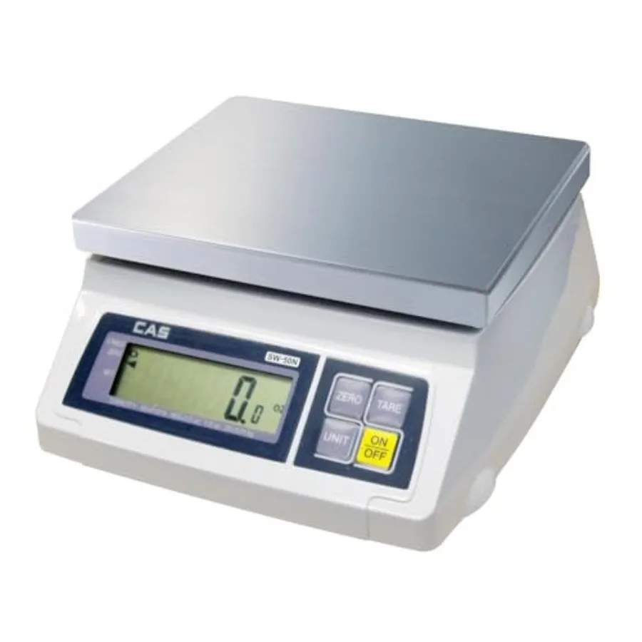 

Kitchen portion scale for commercial food use, stainless steel platter, black, water-resistant and battery-operated with includ