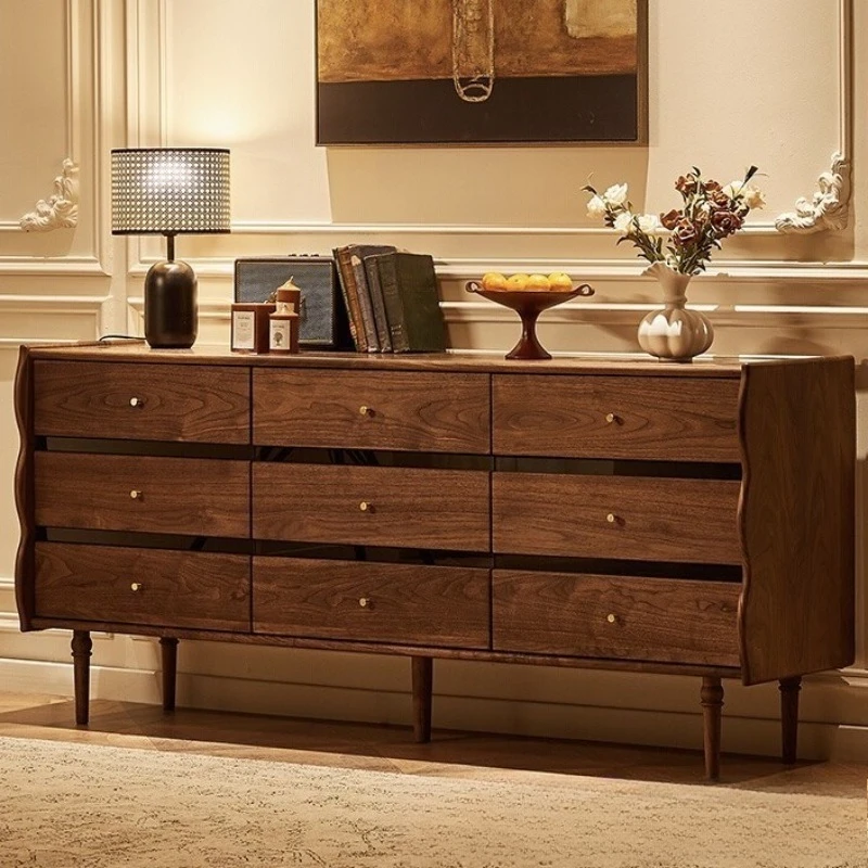 North American black walnut vintage bedroom wardrobe storage cabinet living room storage Japanese dining side