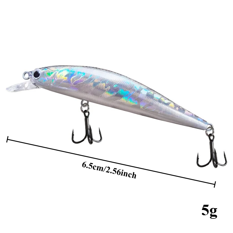 BILLINGS Long-Cast Stop-and-Go Lure 5g 6.5cm Sharp Triple Hooks Slow-Sinking Model with Rattling Beads and Vibrating Action