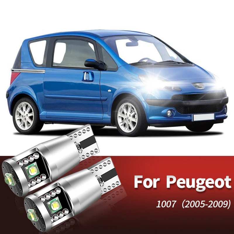 

2 светодиодных габаритных фонаря W5W T10 для Peugeot 1007 107 206 207 307 SW CC 4007 4008 407 508 607 806 807 Bipper Tepee Expert Partner