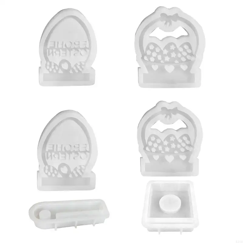 

R9JE Flower Basket Candlesticks Silicone Mould Concrete Holder Resins Molds