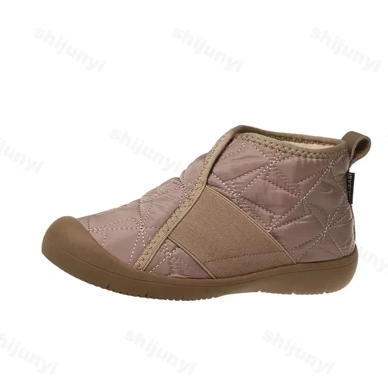 Novo 2025 inverno botas de tornozelo plana moda vintage botas de neve femininas à prova dwaterproof água quente pelúcia moda feminina botas de algodão casuais