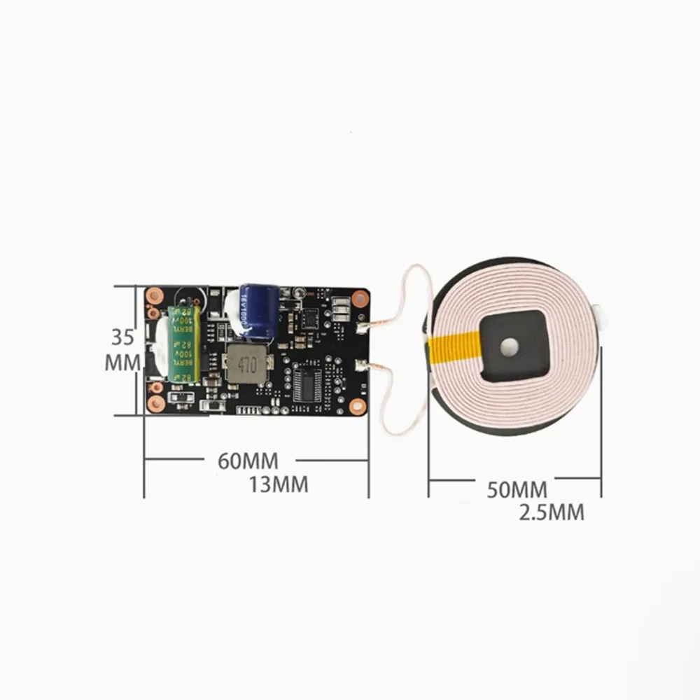 Taidacent 12V 24V 48V 76V 96V High Voltage 20W Car Hidden Wireless Charger Board Smart Car Wireless Phone Charger Holder Module