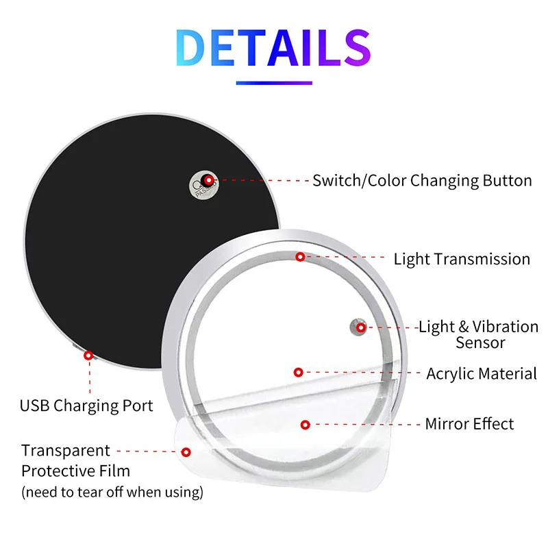 Luminous Car Water Cup Coaster Holder 7 Colorful Led Atmosphere Light USB Charging For Peugeot 206 207 307 308 408 508 301 3008