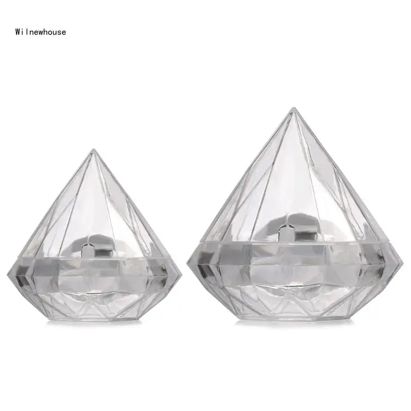 

12pcs Diamond Clear Candy Box for Wedding Party Cupcake Packaging Display Dropship