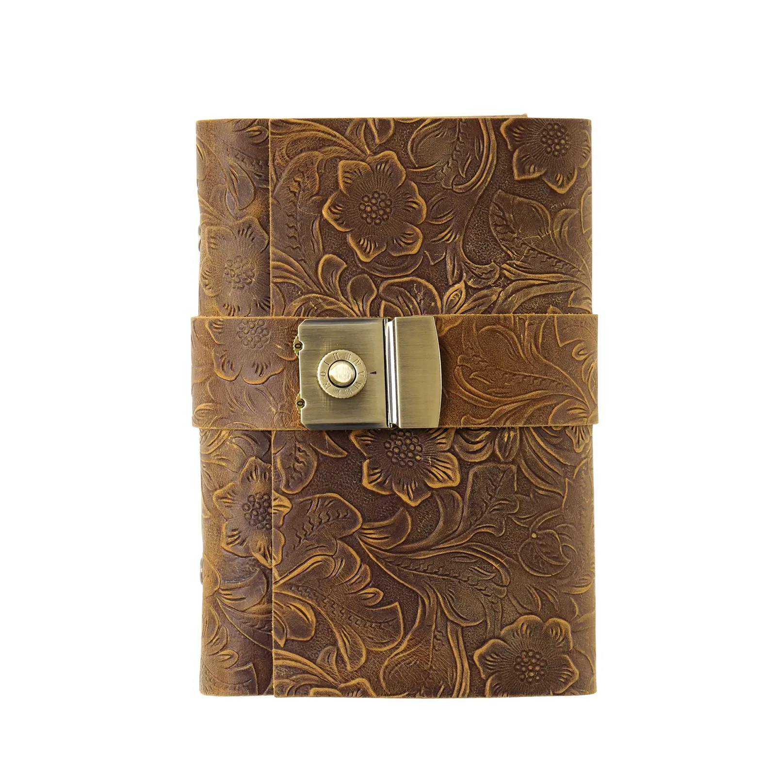 

Genuine Leather Digital Password Notebooks Personal Journals, Creative Notepad Diary with Combination Lock Handmade Stationery