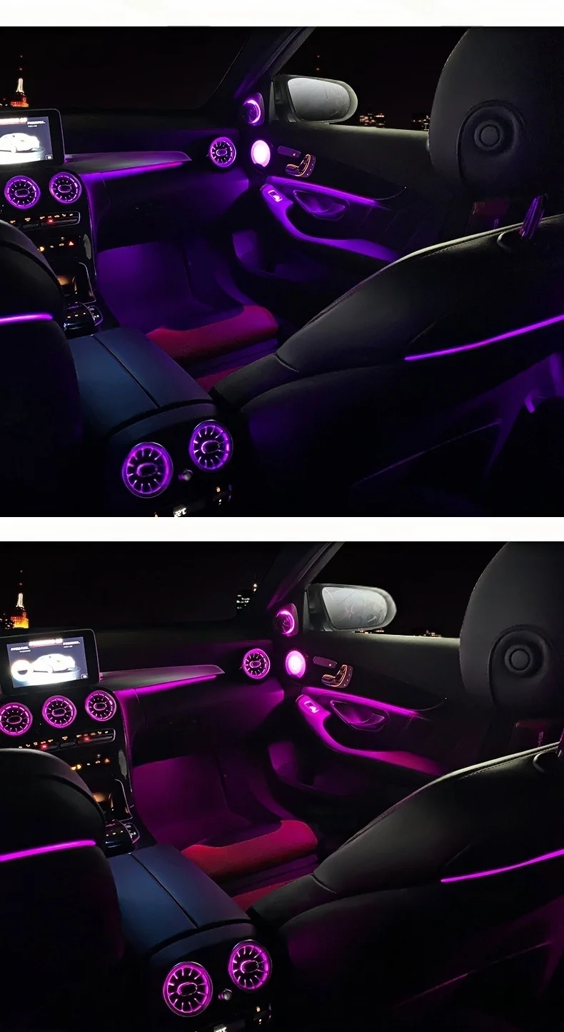 Für Benz C GLC Klasse Coupé W205 X253 C43 C63 2015-2021 3/12/64 Farben LED Ambientebeleuchtung Turbinen-Auslassdüse Auto-Zubehör – Detail 14