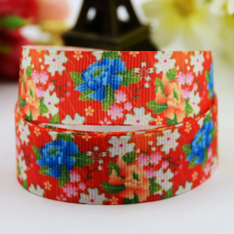 22mm 25mm 38mm 75mm Japanese flower printed Grosgrain Ribbon party decoration 10 Yards satin ribbons Mul071