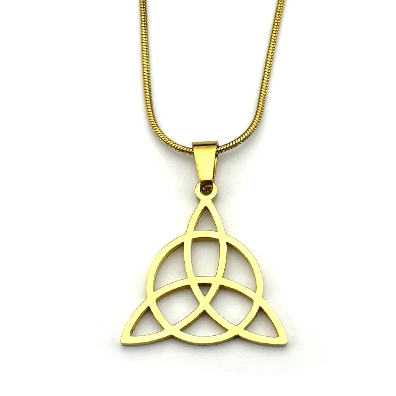 Celtic Sisters Knot Love Chain For Women Men Stainless Steel Gold Color Friendship Triangle Spiral Necklaces Jewelry Gifts - Image 5