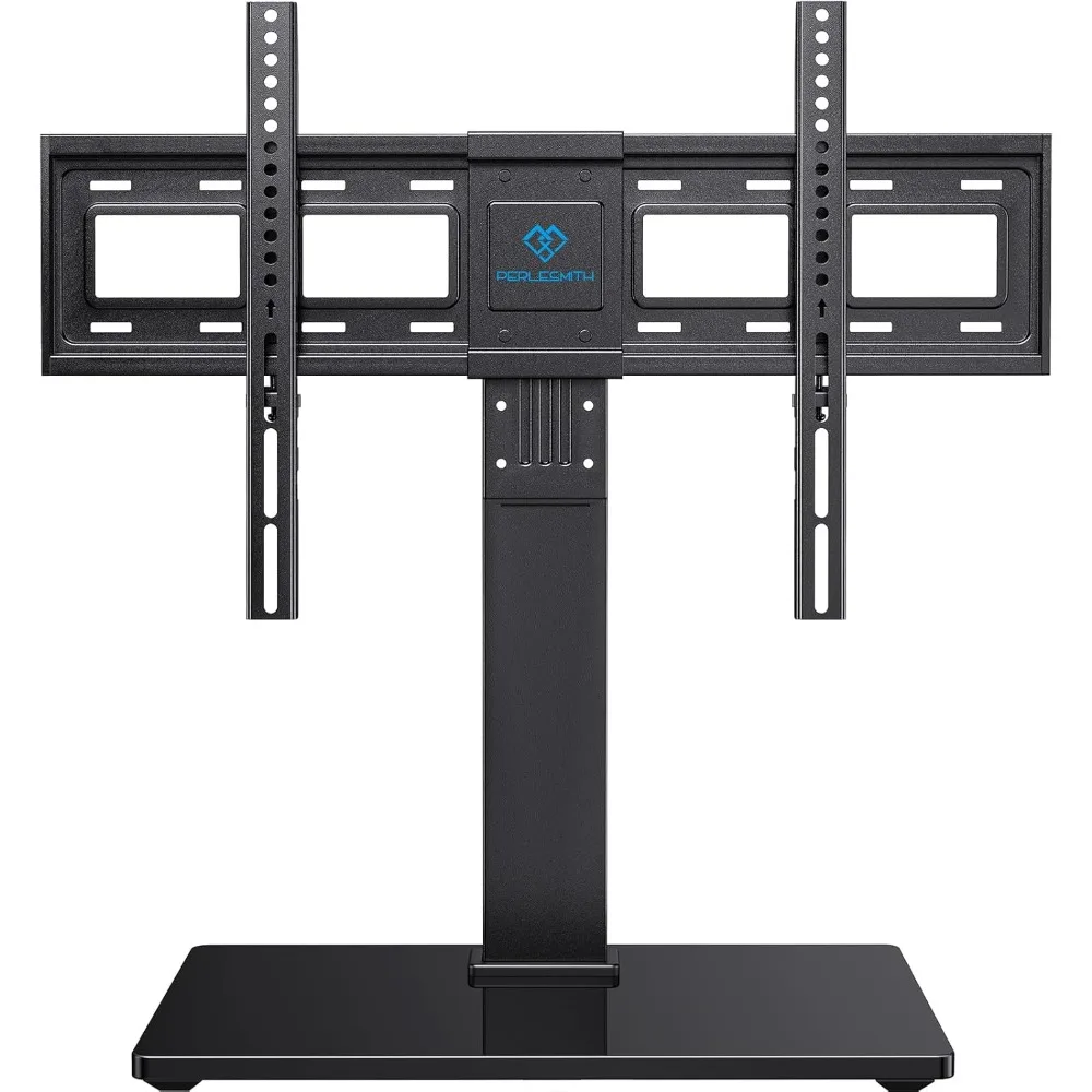 

Universal Swivel TV Stand Base, Table Top TV Stand for LCD LED TVs, Height Adjustable TV Mount Stand with Tempered Glass Base