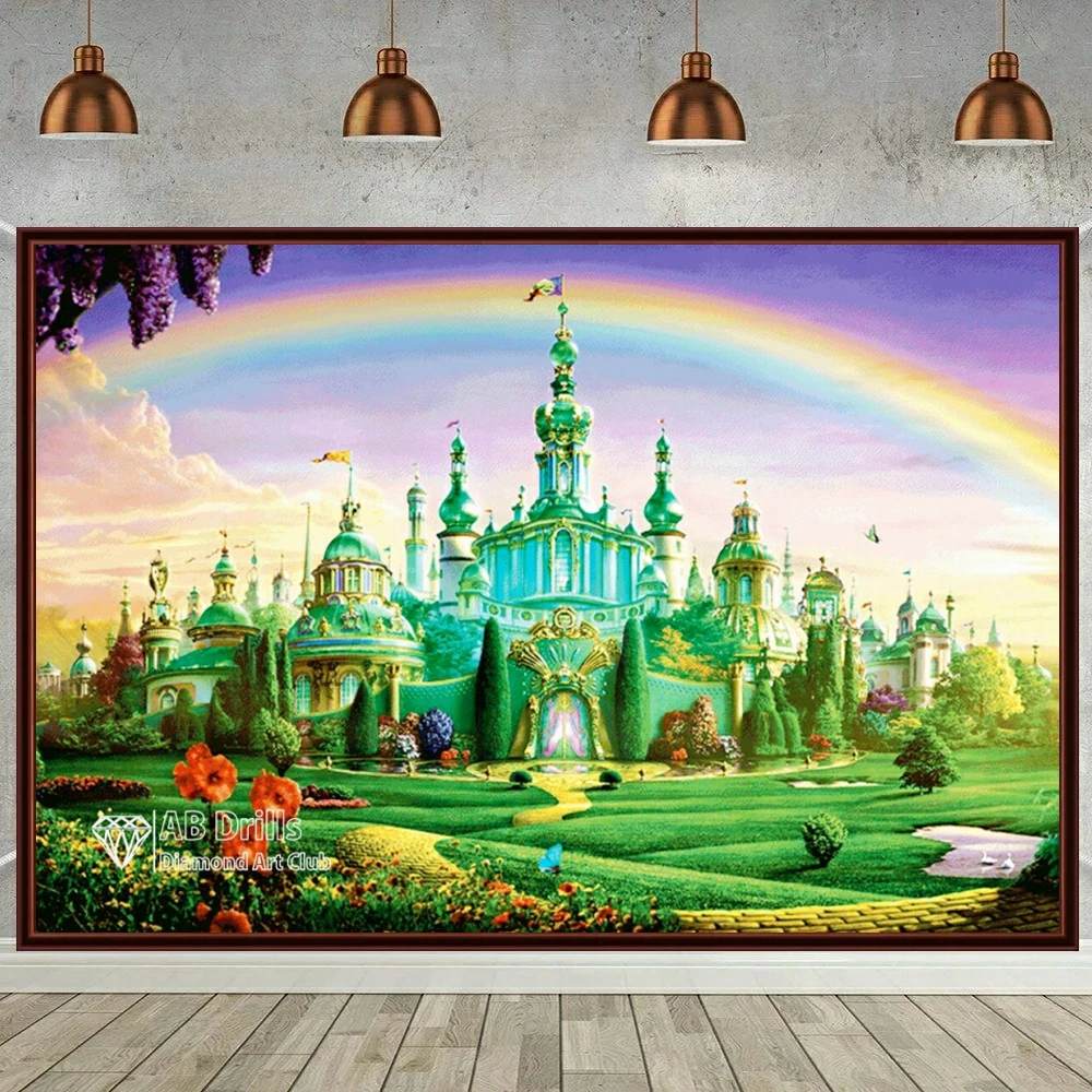 Wizard of Oz Castle AB Diamond Painting Embroidery Mosaic Full Square Round Cross Stitch Craft Handmade Rhinestones Home Decor